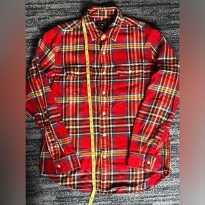 American eagle red plaid soft flannel button up shirt medium